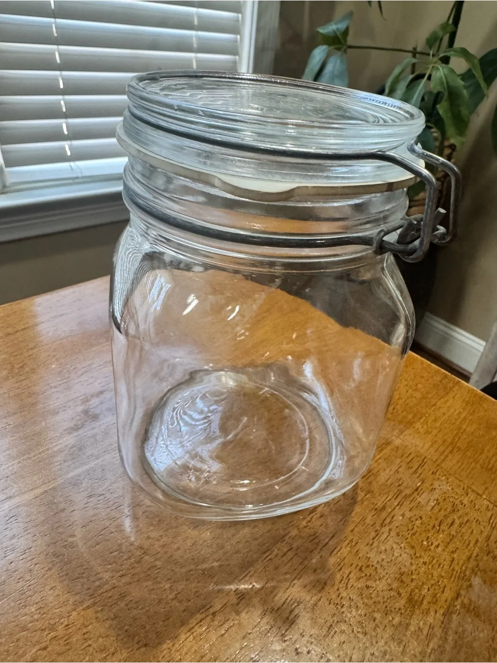Vintage Vetri Di Fidenza glass jar made in Italy Glass Clamp-Top Storage Jar
